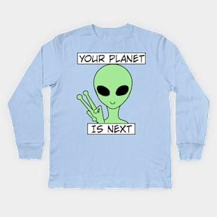 Trippy Alien Kids Long Sleeve T-Shirt